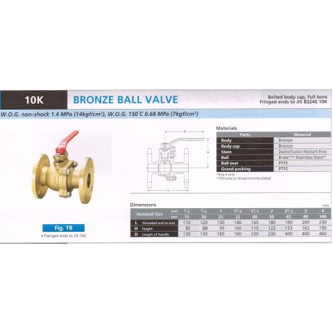 BRONZE BALL VALVE 10K TB