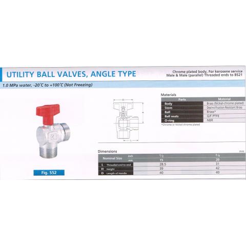 UTILITY BALL VALVES ANGLE TYPE S52