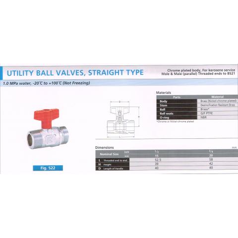 UTILITY BALL VALVES STRAIGNT TYPE S22