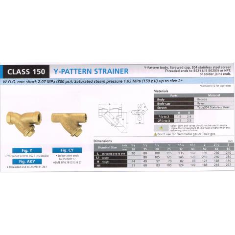 Y-PATTERN STRAINER 150 Y CY AKY