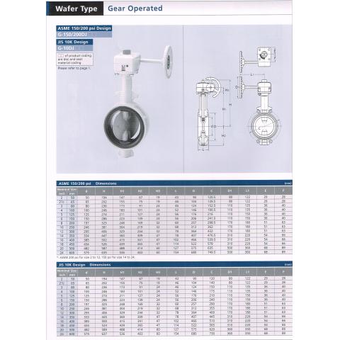 Wafer Type Gear Operated G150-200DJ G-10DJ