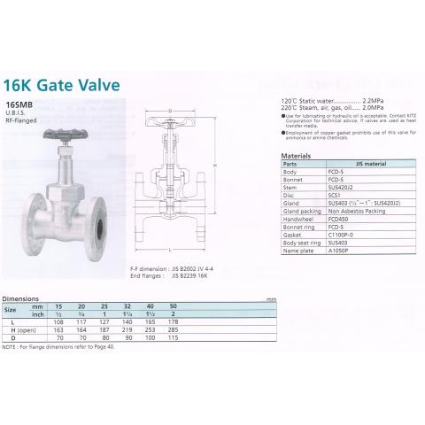 GATE VALVE 16K 16SMB