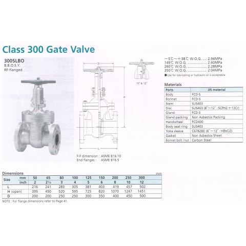 GATE VALVE 300 SLBO