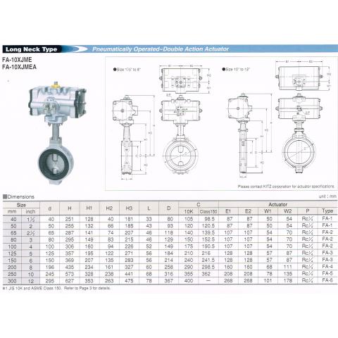 Long Neck Type Pneumatically Operated-Double Action Actuator FA-10XJSME FA-10XJMEA