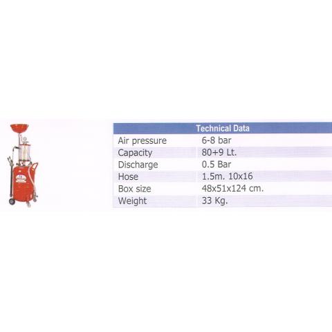 ถังเปลี่ยนถ่ายน้ำมันเครื่องใช้ลม 6-8 bar 80+9ลิตร