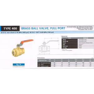 BRASS BALL VALVE FULL PORT 400 TFJ