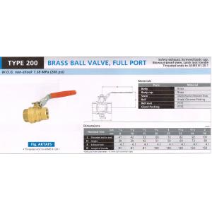 BRASS BALL VALVE FULL PORT 600 200 AKTAFS