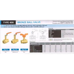 BRONZE BALL VALVE 400 TL CTL TLT