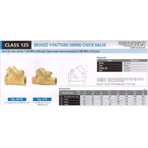 BRONZE Y-PATTERN SWING CHECK VALVE 125 AKYR CYR