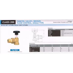 FANCOIL VALVES BRONZE FLOW CONTROL ANGLE 200 INAH