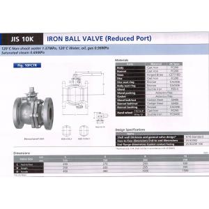 IRON BALL VALVE (Reduced Port) JIS10K 10FCTR