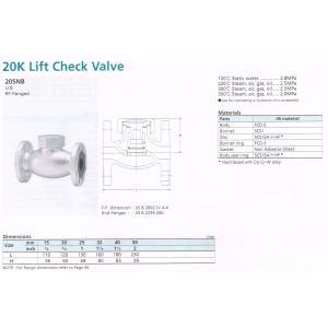 LIFT CHECK VALVE 20K 20SNB